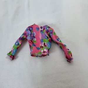 Barbie 1998 Happenin'‎ Hair Pink Floral Long Sleeve Replacement Top #22882 Vtg